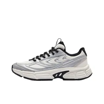 Erke Anti Slip Wear Resistant Low Top Chunky Sneakers Women's White Silver