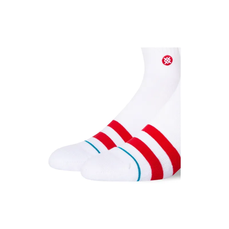 Stance Mid Calf Socks Men's 1 Pack White Red-3