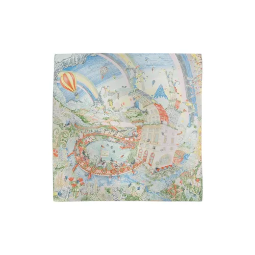 HERMES Silk Shawls Women's Multicolor