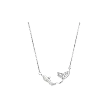 KING OF BLING 925 Silver, Zircon, Fritillary Necklaces Women's