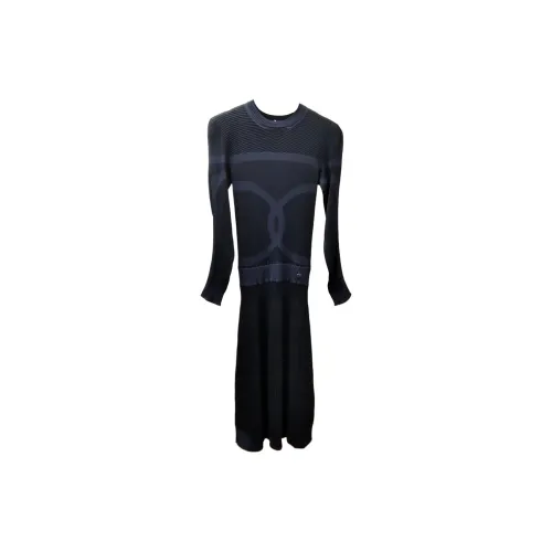 CHANEL Long-Sleeved Dresses Women's Blue