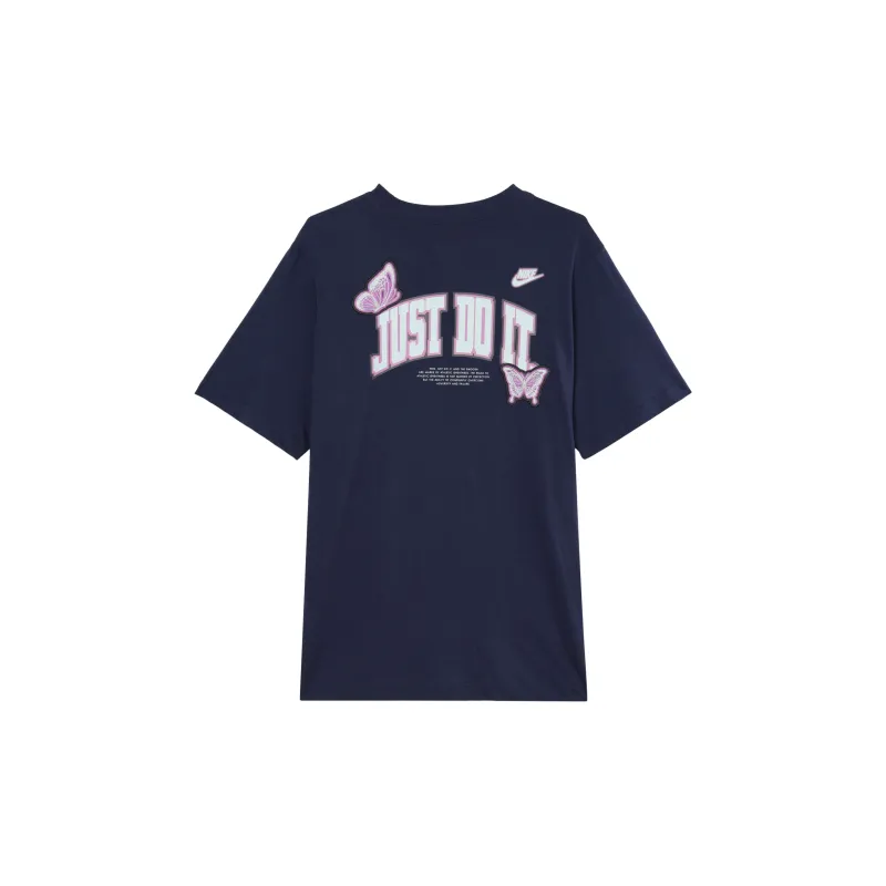 Nike Women'ss Logo Letter Print Retro T-Shirt 'Navy Blue'-1
