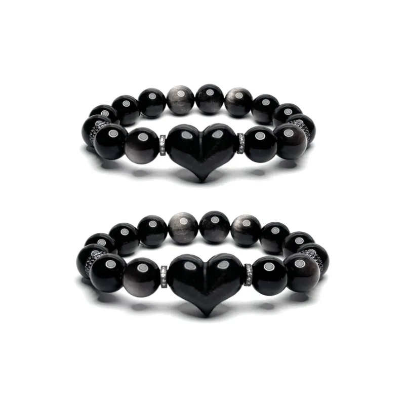 MOUNTAINS AND MANS Obsidian Bracelets Unisex-7