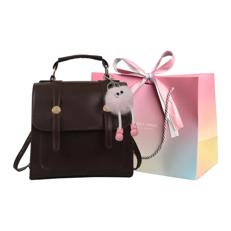 Aini Rabbit PU Backpack Regular Women's Black/Silver/Coffee-10