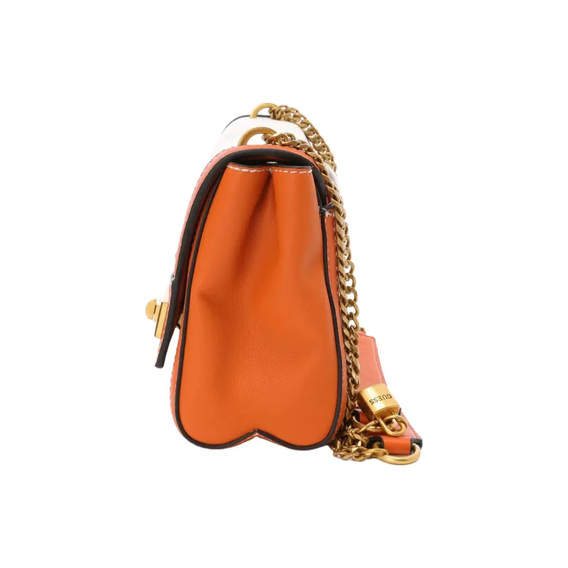 GUESS Fabric Portable Crossbody Bag Shoulder Bag Medium Size Women's Orange-4