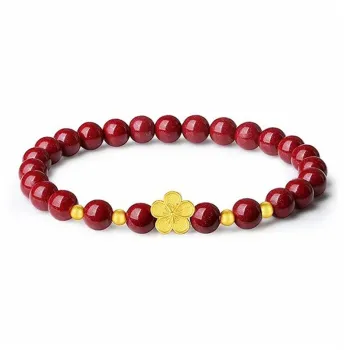 LANMUYINNUO Reconstructed Cinnabar Jade Bracelets Women's