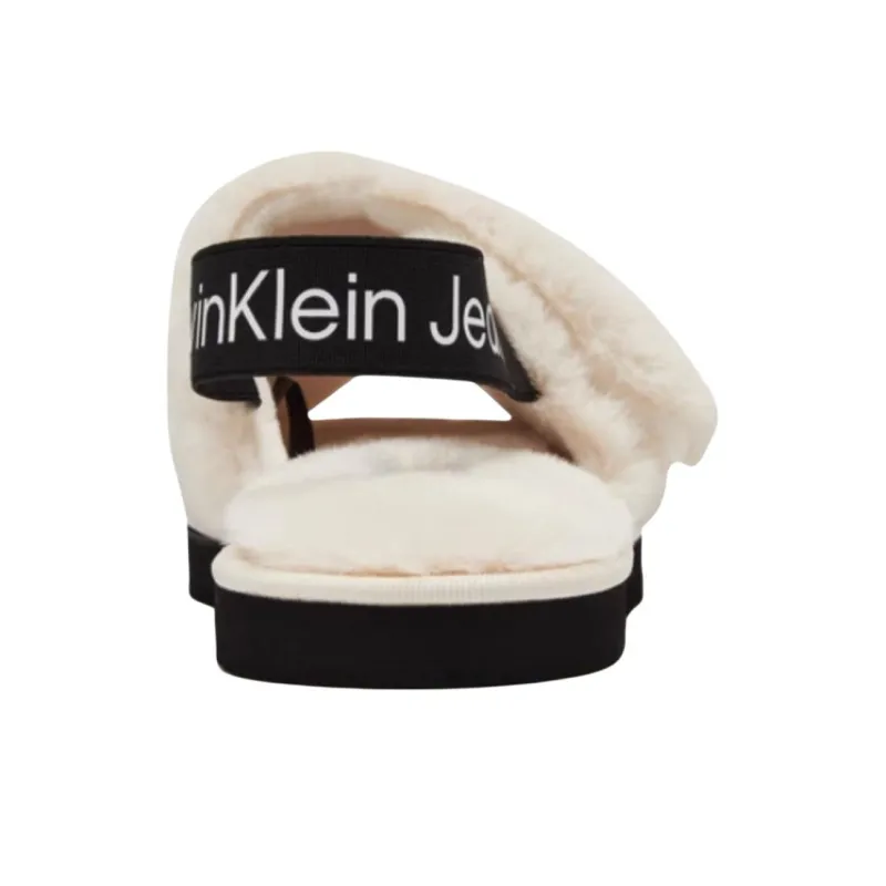 CKJ CALVIN KLEIN JEANS Slide Slippers Women's White-4