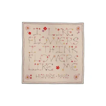 HERMES Mulberry Silk Scarves Women's Tea Pink