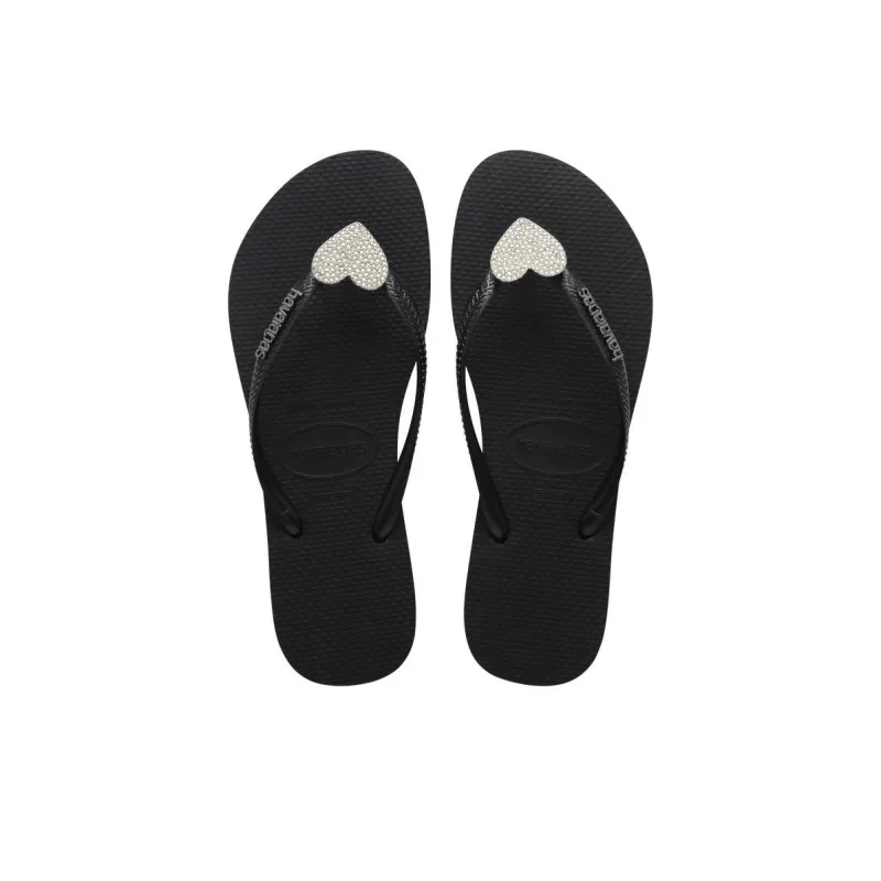 Havaianas Slim Rubber Sole Slip-Resistant Flip Flops Women's Black-4