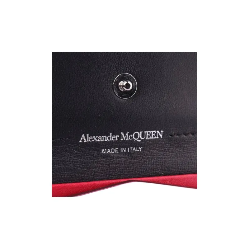 Alexander McQueen Leather Wallet Women's Red-5