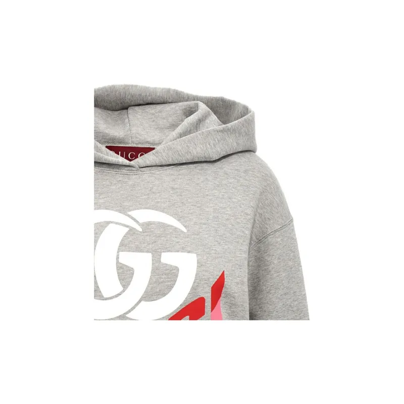 GUCCI Long Sleeved Logo Printed Hoodie-6
