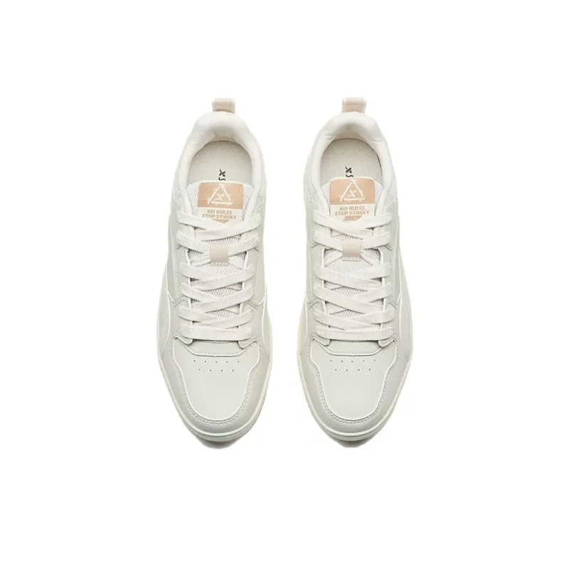 XTEP Master Of The Beast Anti-Slip Wear-Resistant Low-Top Skateboard Shoes Men's Milk Tea White-3
