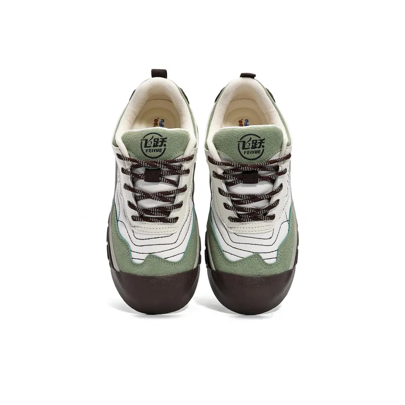 Dafu Leaps Forward Coverage Anti Slip And Wear Resistant Low Top Skateboard Shoes Women's Beige Green-7