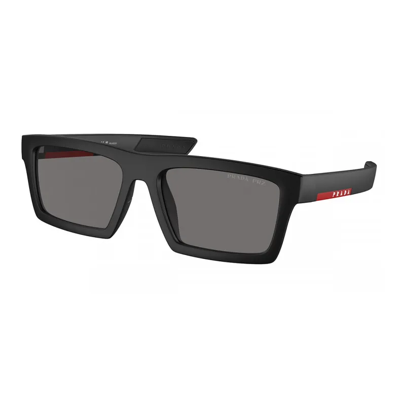 PRADA Injection Molded Metal Rectangular Sunglasses Men's Black-0