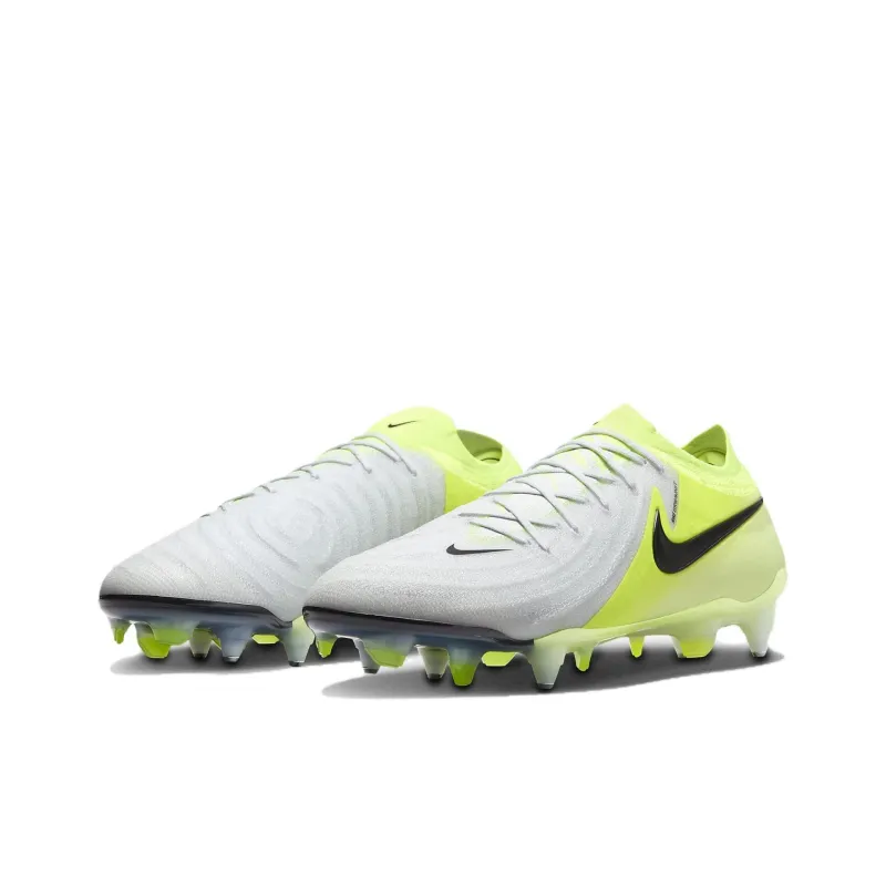Nike Phantom GX 2 Elite SG Metal Long Studs Anti Slip Wear Resistant Soccer Shoes Unisex Silver Yellow-2