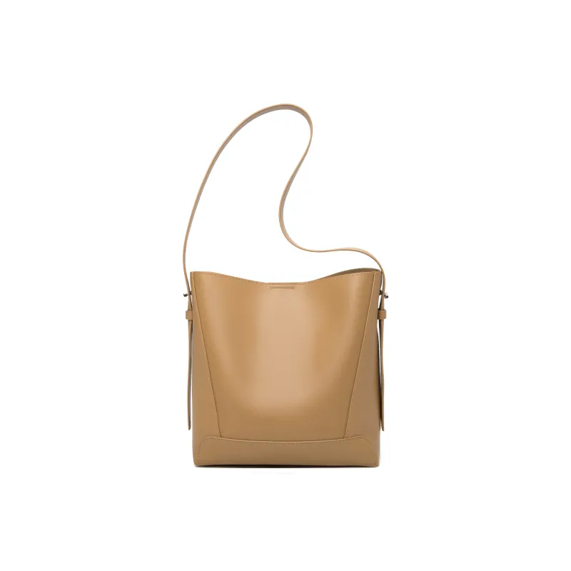 PAULS BOUTIQUE Cow Leather Handbag, Shoulder Bag Regular Women's Brown/Apricot-3