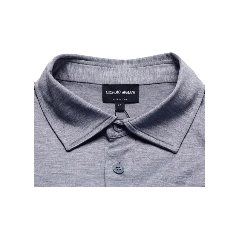 GIORGIO ARMANI Silk And Cotton mélange Jersey Polo Shirt-2