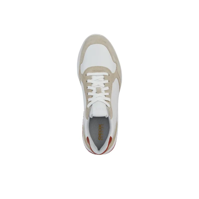 GEOX Spherica Actif Anti-Slip Wear-Resistant Low-Top Casual Shoes Men's White Brown-4