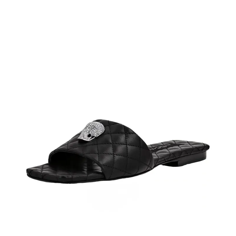 PHILIPP PLEIN Crystal-skull Flat Sandals-2