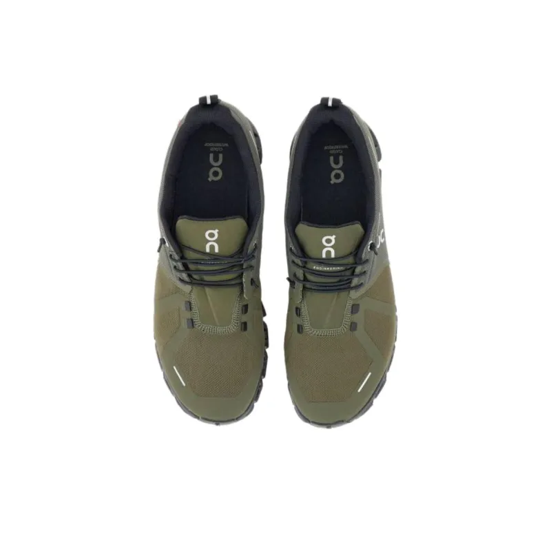 On Cloud 5 Slip Resistant Waterproof Low Top Running Shoes Men's Olive Green-4