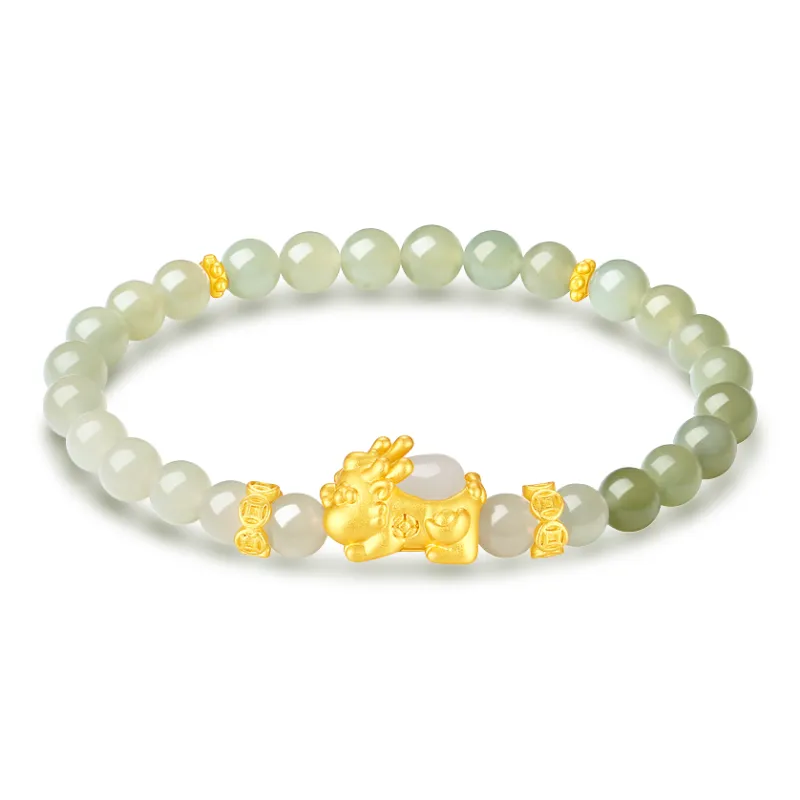 Crafts Women's Hetian Jade Bracelets Pale Greenish White Jade Unisex-0