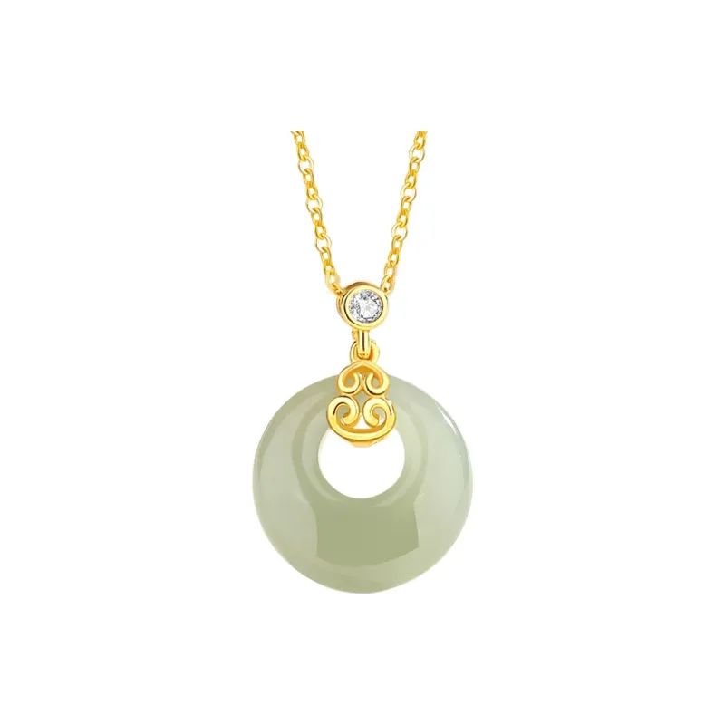 WEITIANXUAN Hetian Jade Necklaces Green Jade Women's-0