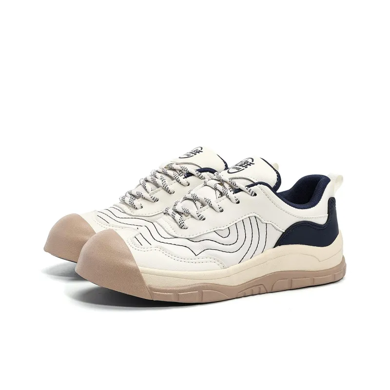 Dafu Leaps Forward Coverage Anti Slip And Wear Resistant Low Top Skateboard Shoes Women's Beige Green-1
