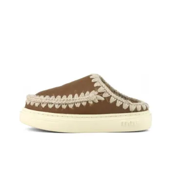 MOU Eskimo EVA Rubber Sole Abrasion Resistant Closed Toe Slippers Women's Brown