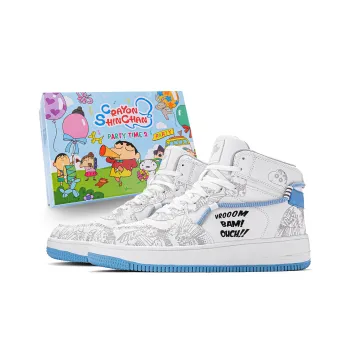 Crayon Shinchan Slip Resistant Coverage High Top Skateboard Shoes
