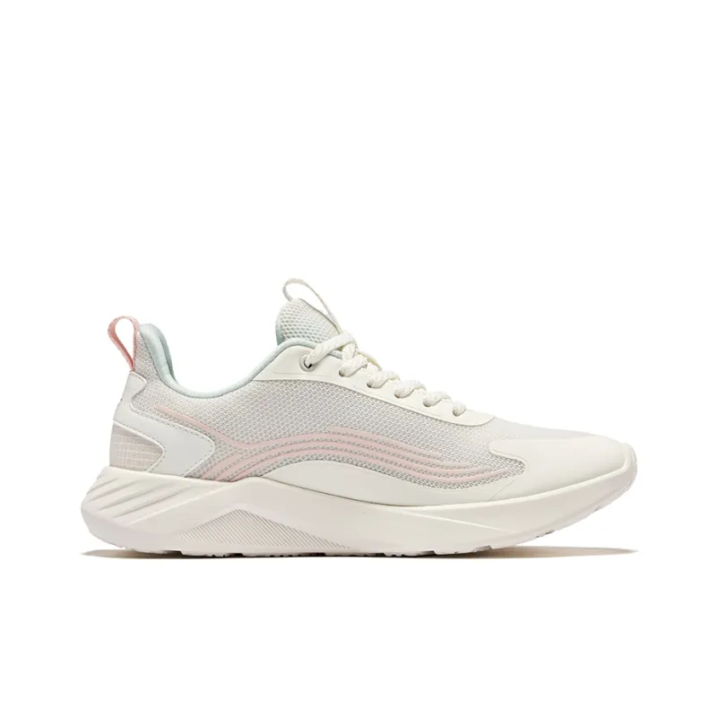 Erke Cushioning Rebound Low-Top Running Shoes Women's Ivory Pink-1