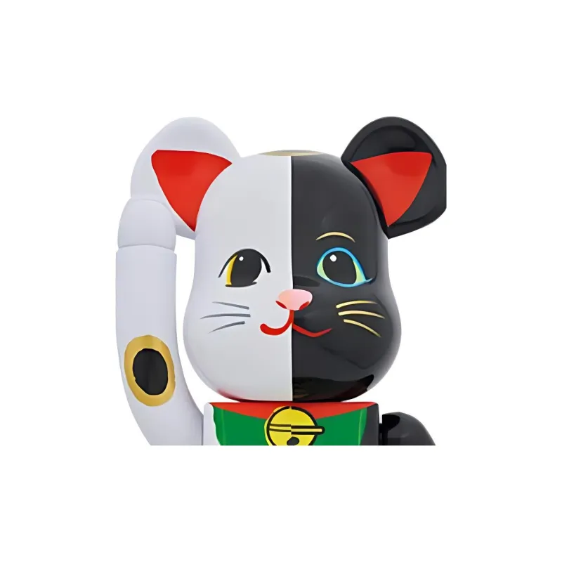 BE@RBRICK Lucky Cat Money Luck White X Blessing Black 1000-1