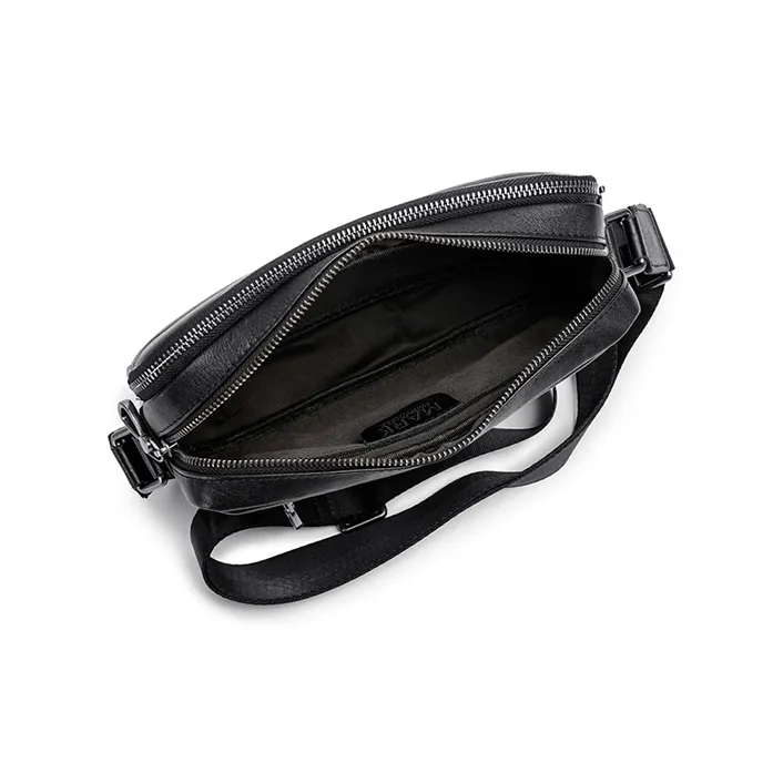 FAIRWHALE Top Grain Cow Leather Messenger Bag Shoulder Bag Men's Black-6
