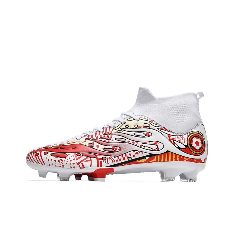 Black tailed deer Soccer Shoes Unisex High Top Aqua/White Blue/White Red-15
