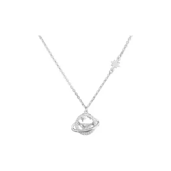 KING OF BLING 999 Fine Silver Zircon Necklaces Women's