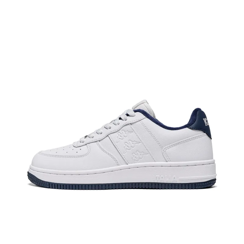 Kappa Back to Back Thermal Slip Resistant And Abrasion Resistant Low Top Skateboard Shoes Unisex White Blue-0