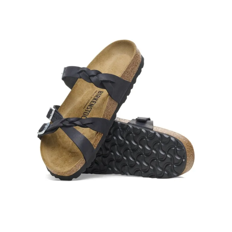 Birkenstock Franca Braided EVA Slip-Resistant Slide Slippers Women's Black Narrow Fit-4