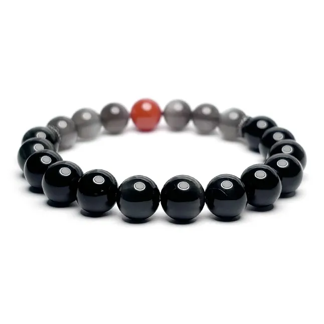 MOUNTAINS AND MANS Obsidian New Chinese Style Good Luck Beaded Bracelet Unisex-1