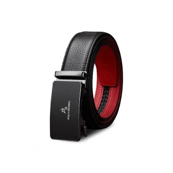 POLOMEISDO Premium High End Luxury Brand Genuine Leather Belt Red Belt Practical Box Men's 3.5cm