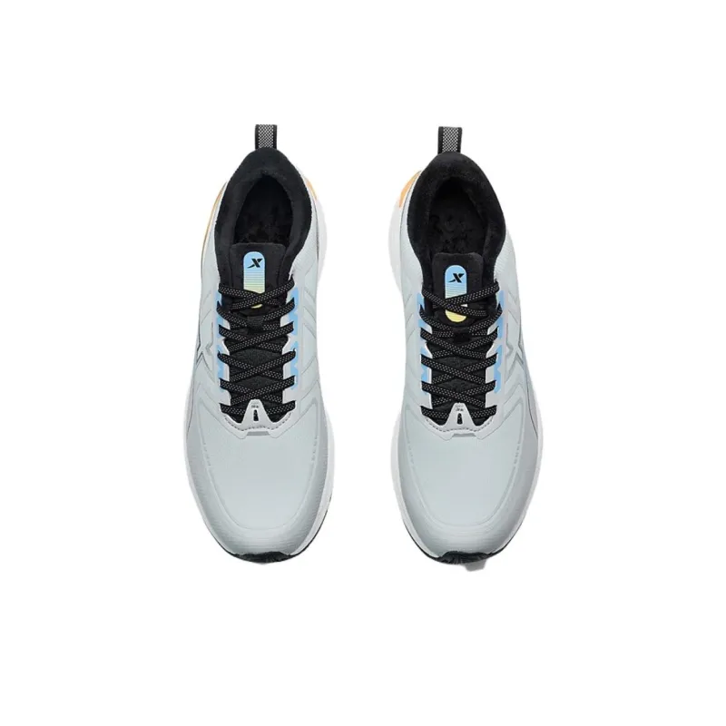 XTEP Starburst 2 Slip-Resistant Warm Low-Top Casual Running Shoes Men's Gray Black Blue-3
