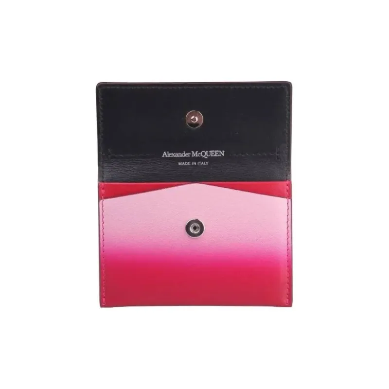 Alexander McQueen Leather Wallet Women's Red-3