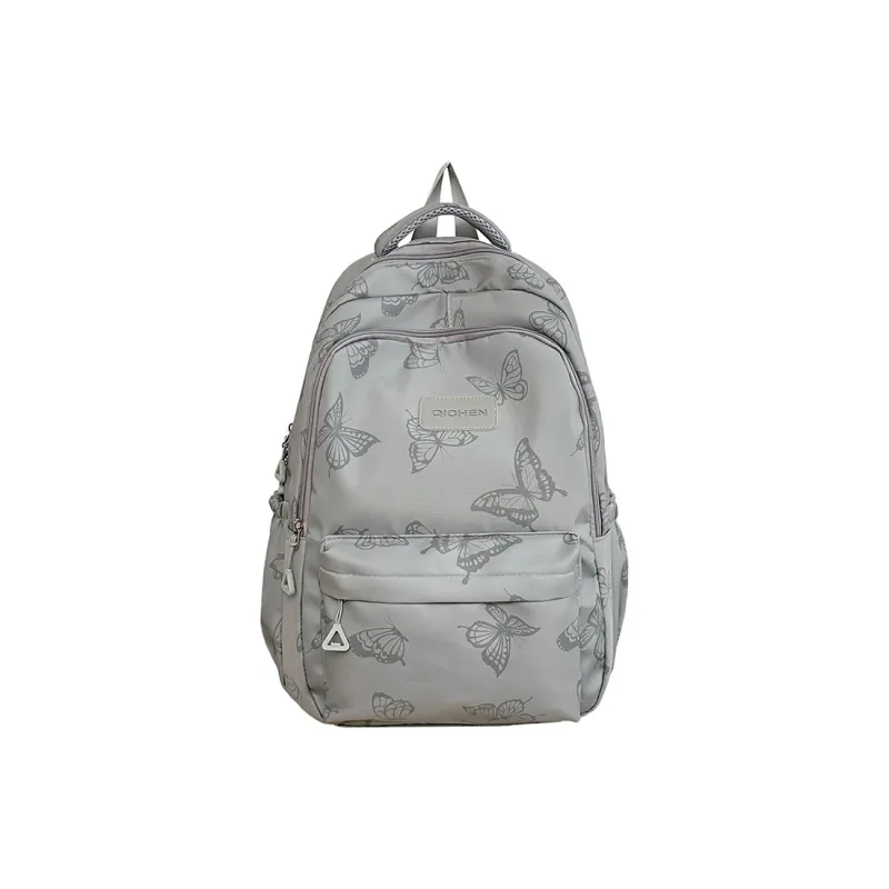 NIGEER Nylon Backpack Regular Women's Gray/White/Green/Black-0
