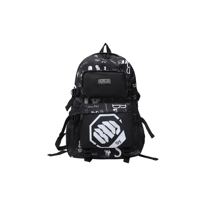 Gorora Canvas Student Backpack Regular Unisex Multicolor-2