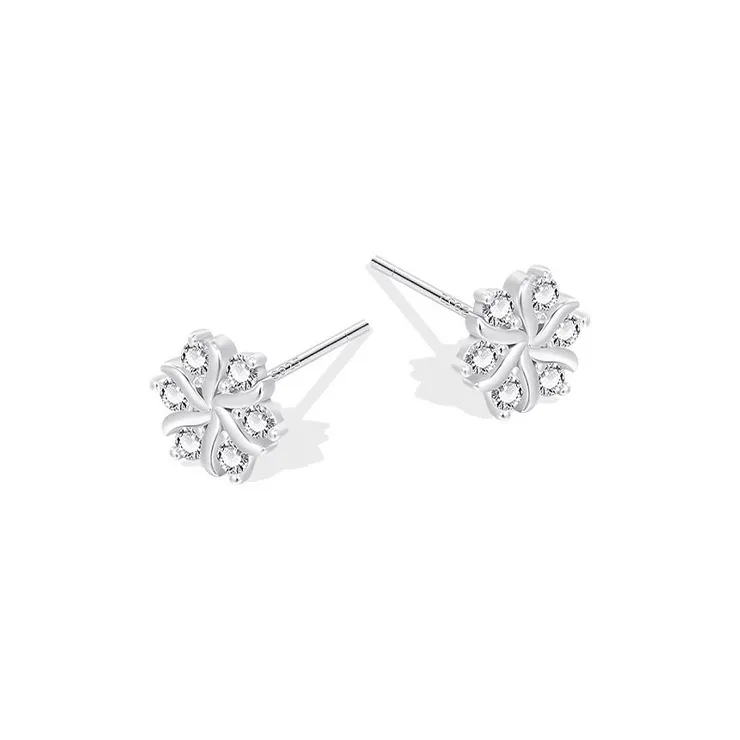 ETAHLOVE Sterling Silver Stud Earrings Women's Love Confession Birthday Gift-0
