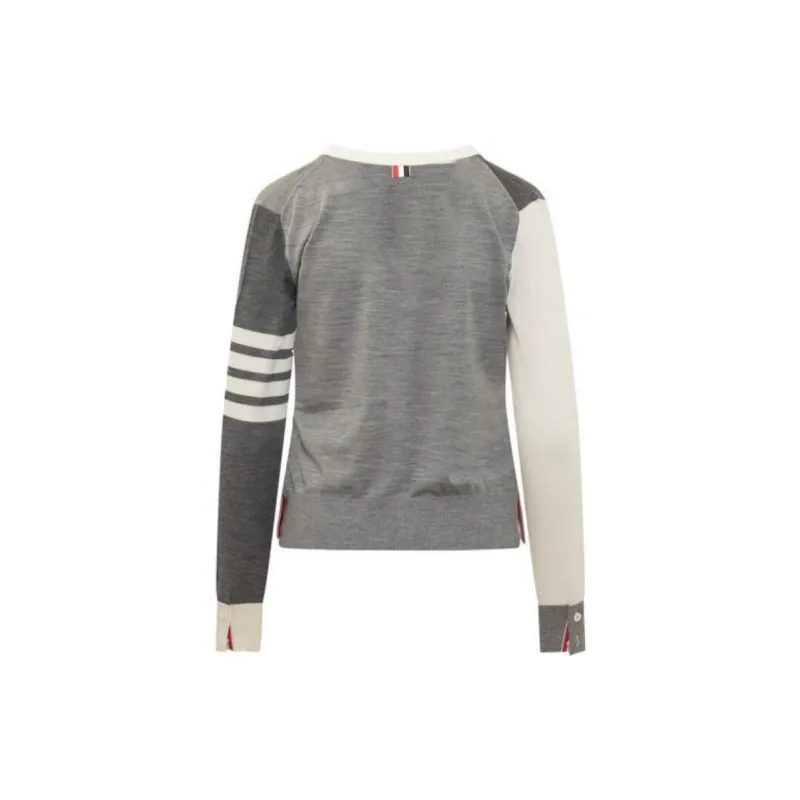 THOM BROWNE V Neck Knitted Cardigan-2