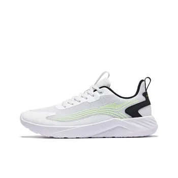 Erke Cushioning Rebound Low Top Running Shoes Men's Uke White Cyan Apple Green
