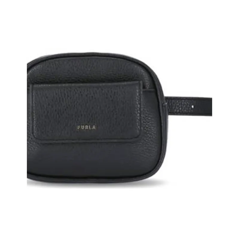 Furla Leather Fanny Pack Regular Men's Black-3