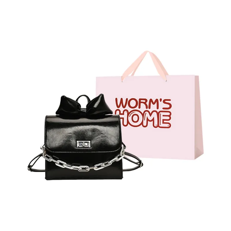 Worm's Home PU Backpack Regular Women's Ecru/Silver/Black/Coffee-9