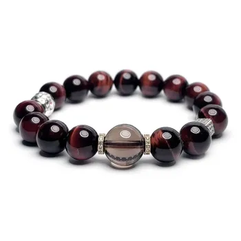 MOUNTAINS AND MANS Tiger's Eye Stone New Chinese Style Good Luck Beaded Bracelet Men's