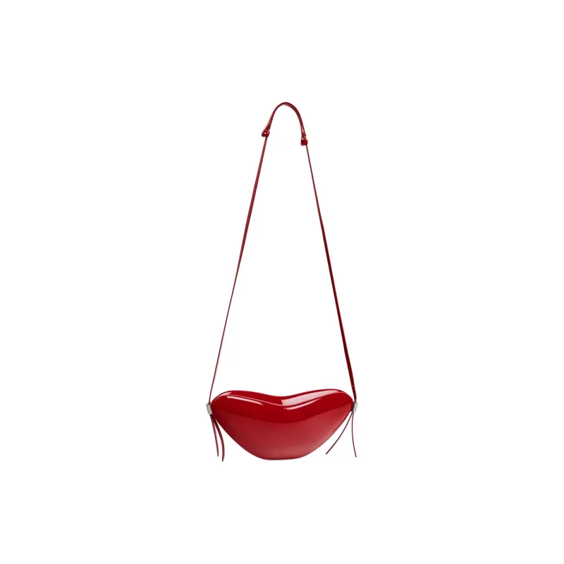 ZARA Polyurethane Fiber Handbag Shoulder Bag Women's Red-1