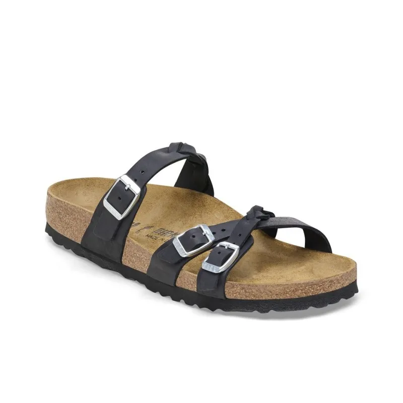 Birkenstock Franca Braided EVA Slip-Resistant Slide Slippers Women's Black Narrow Fit-1